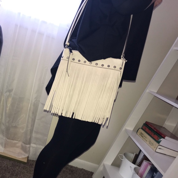 Michael Kors Handbags - Michael Kors cream grey fringe bag